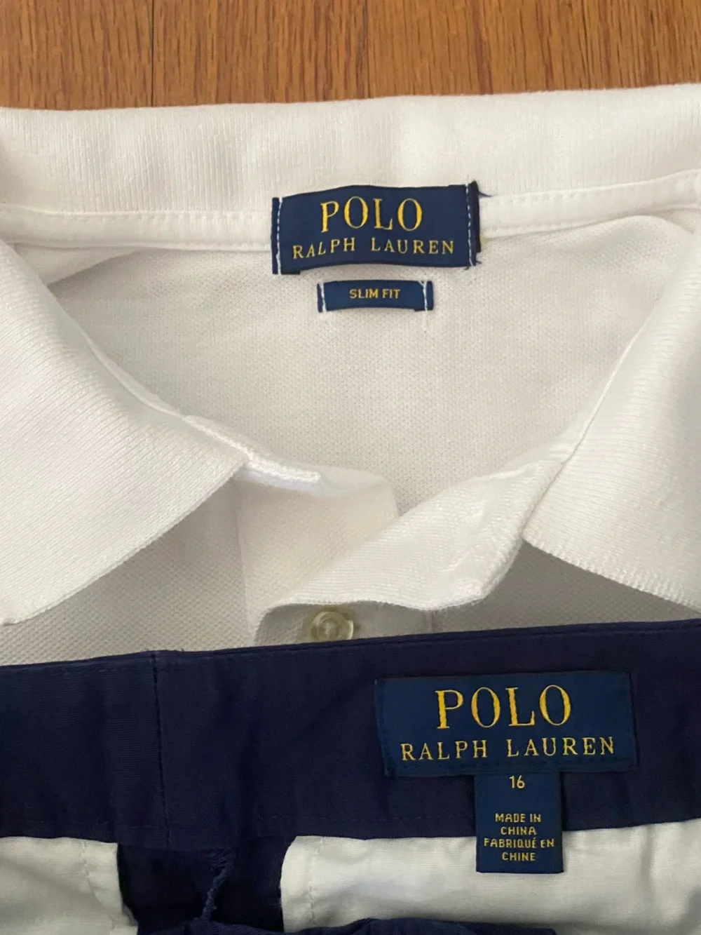 Ralph Lauren White Polo with Navy Shorts Set